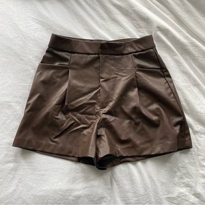 Brown Pleather Zara Shorts
